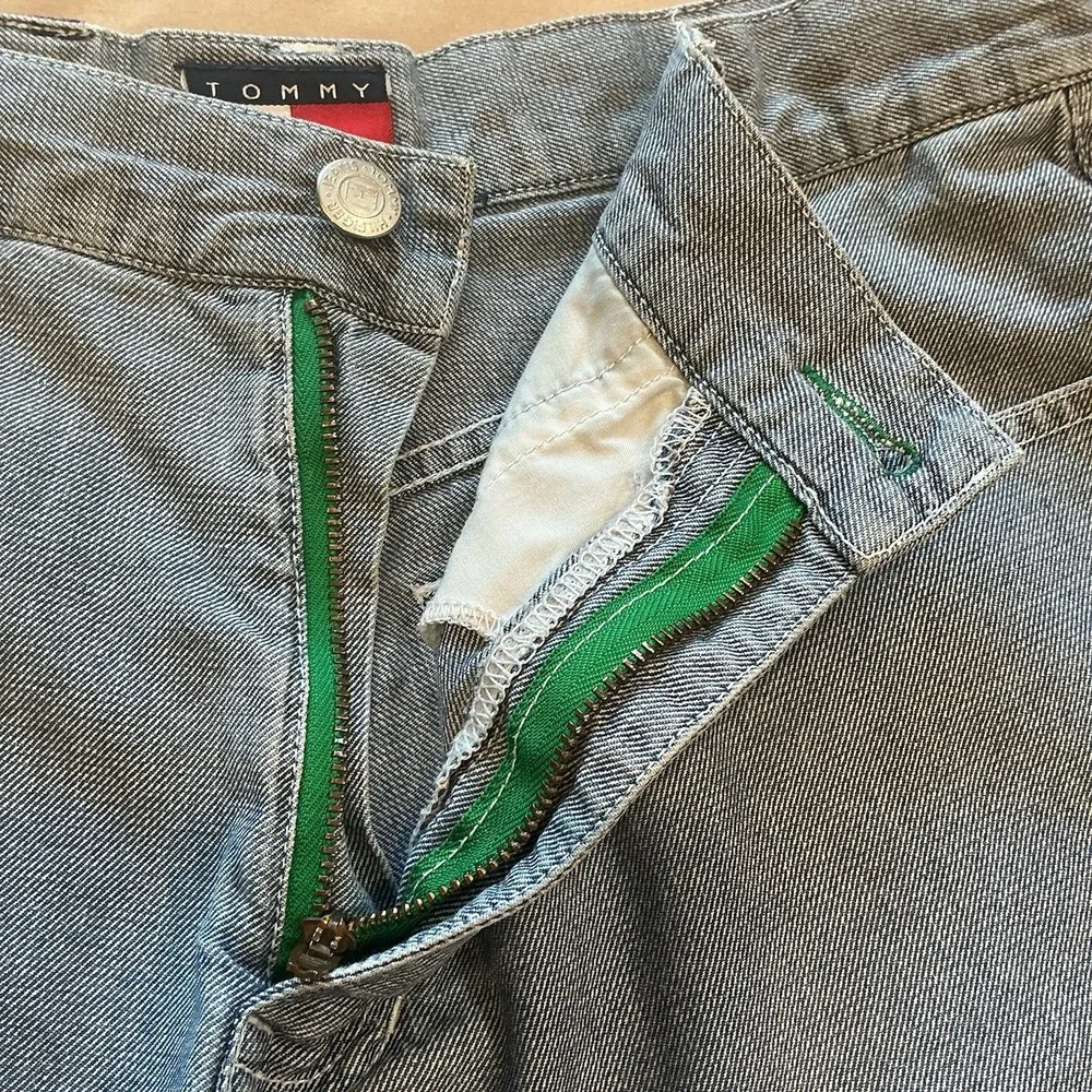 Tommy Hilfiger Vintage‎ Womens Sz 7 Shorts Patches Rare Flat Front Blue
